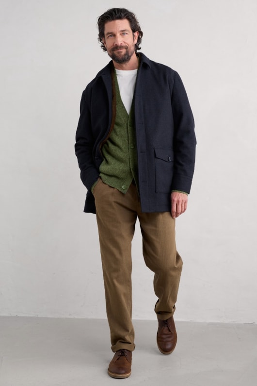 des hommes rowlocks mélange de la laine manteau