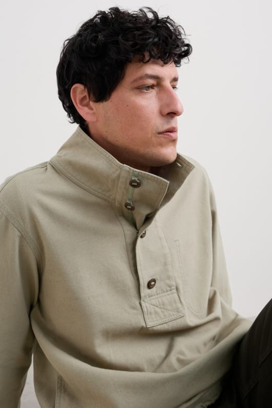 les hommes de pierre dargile bio coton pull blouse