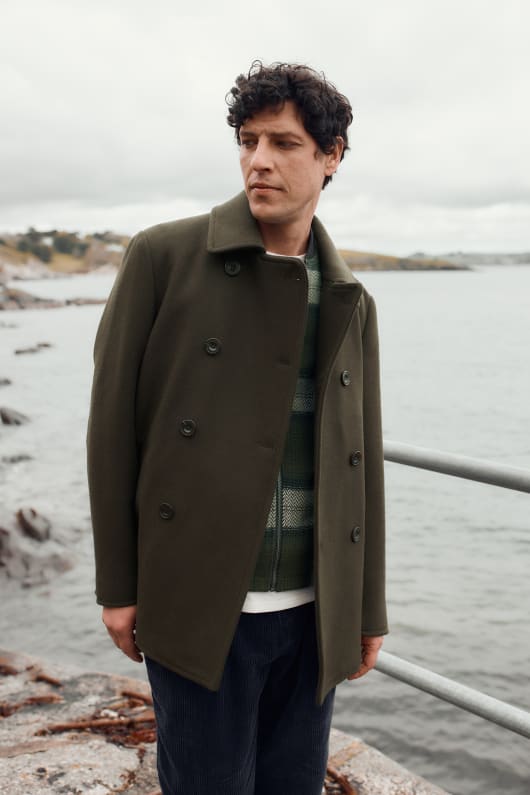 les hommes du canal de mélange de laine manteau