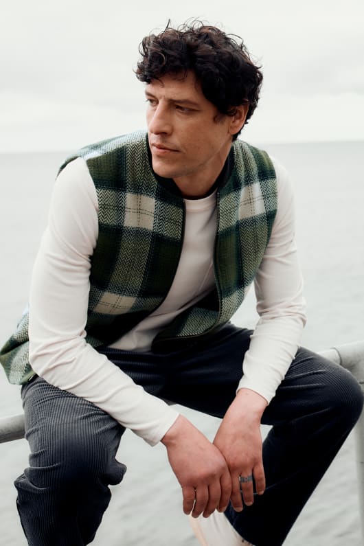 des hommes caulker zip gilet