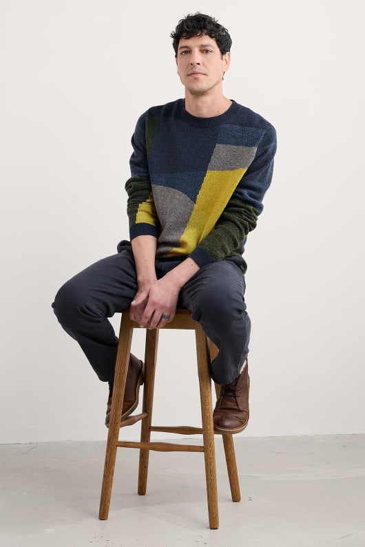 les hommes du bcei gloose crew neck jumper