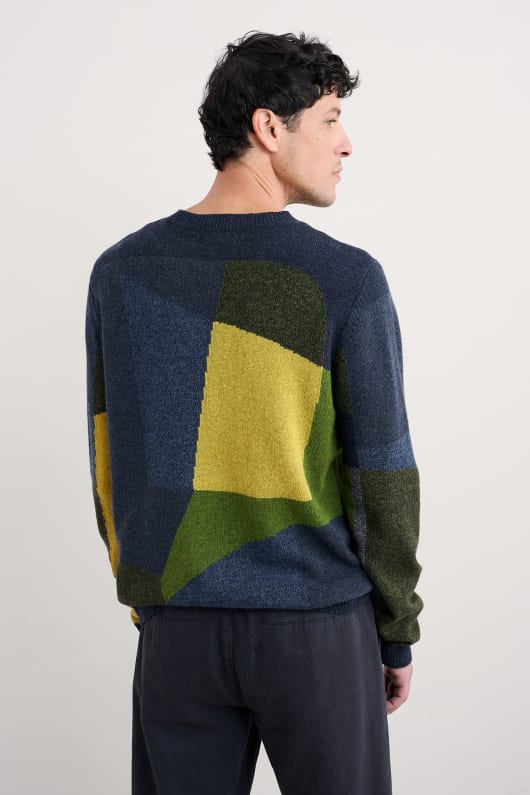 les hommes du bcei gloose crew neck jumper