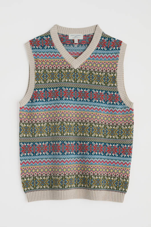 des hommes kitto fair isle gilet