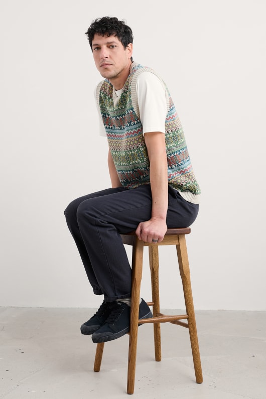 des hommes kitto fair isle gilet