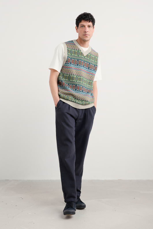 des hommes kitto fair isle gilet