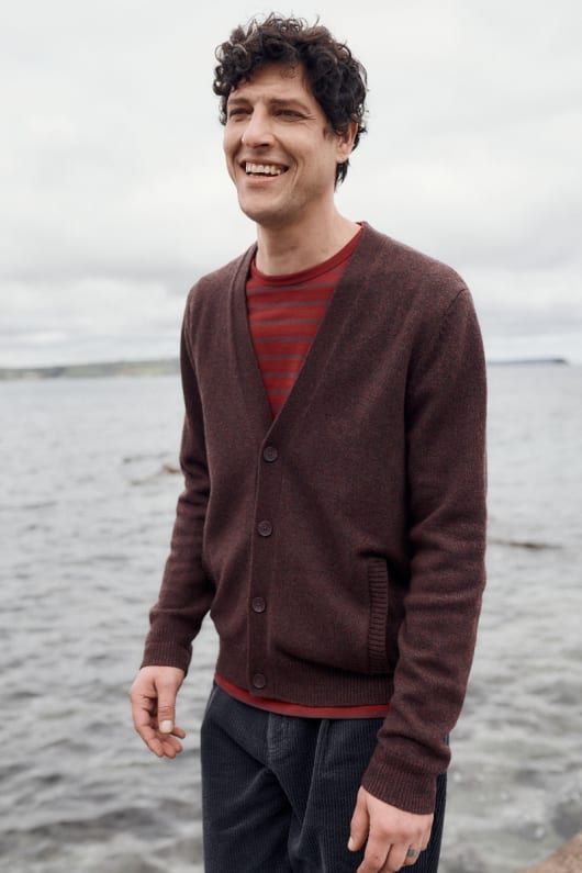 des hommes cleer mélange de laine dagneau cardigan