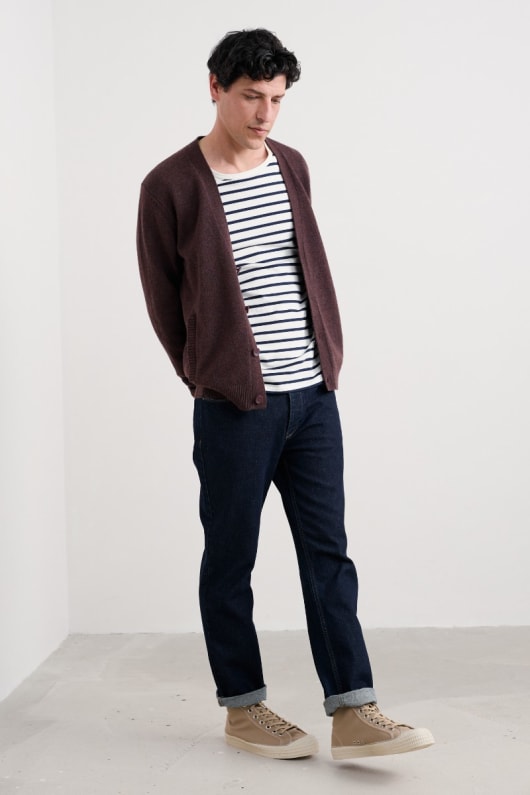 des hommes cleer mélange de laine dagneau cardigan