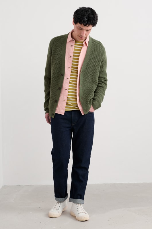 les hommes de scott quai waffle knit cardigan