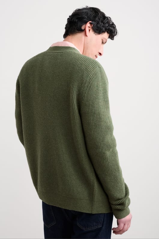 les hommes de scott quai waffle knit cardigan