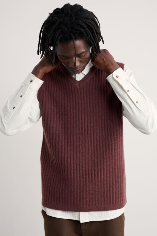 des hommes lowdy câble tricot gilet col v