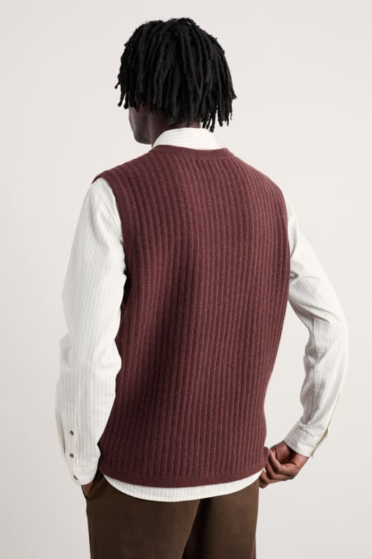 des hommes lowdy câble tricot gilet col v