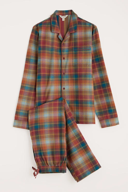 des hommes netter vérifié ensemble de pyjama en flanelle
