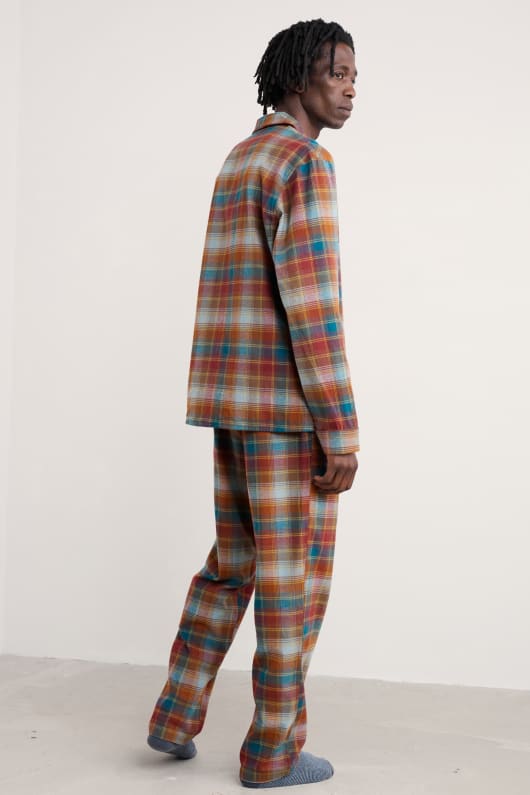 des hommes netter vérifié ensemble de pyjama en flanelle