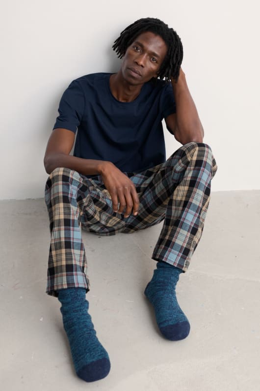 des hommes connerton pantalon de pyjama en gots certifié coton bio flanelle