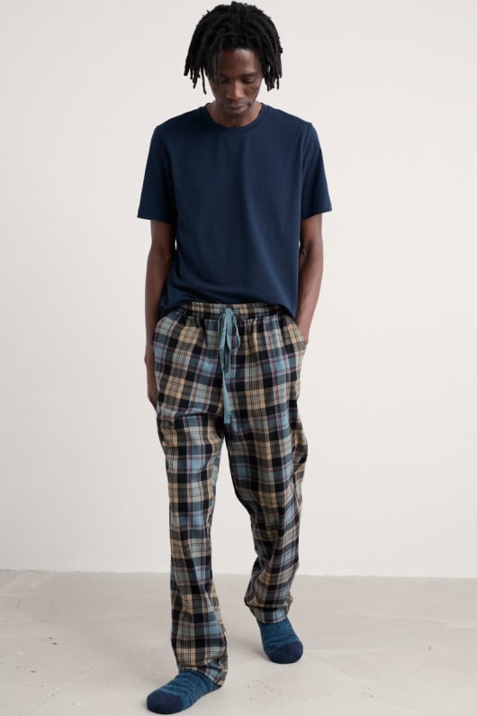 des hommes connerton pantalon de pyjama en gots certifié coton bio flanelle