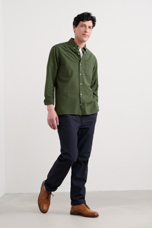 les hommes de jenken teinte chemise oxford
