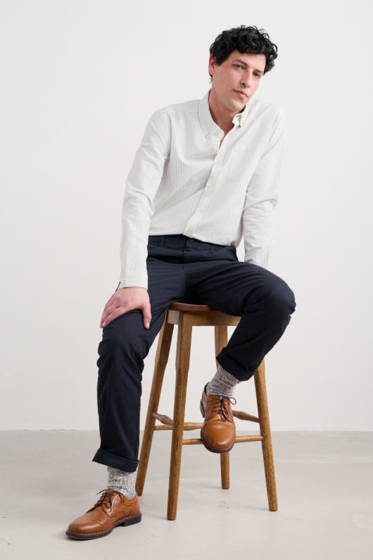 les hommes de jenken chemise oxford rayée