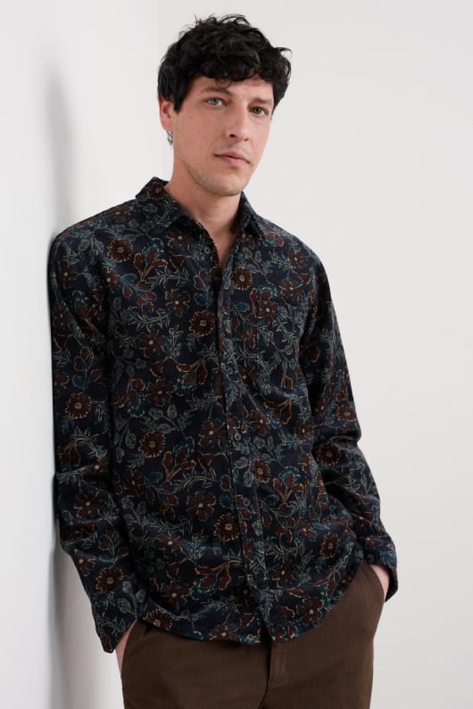 des hommes shoreman imprimé chemise de cordon