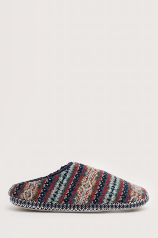 la nuit de la forêt des hommes fair isle en tricot pantoufle