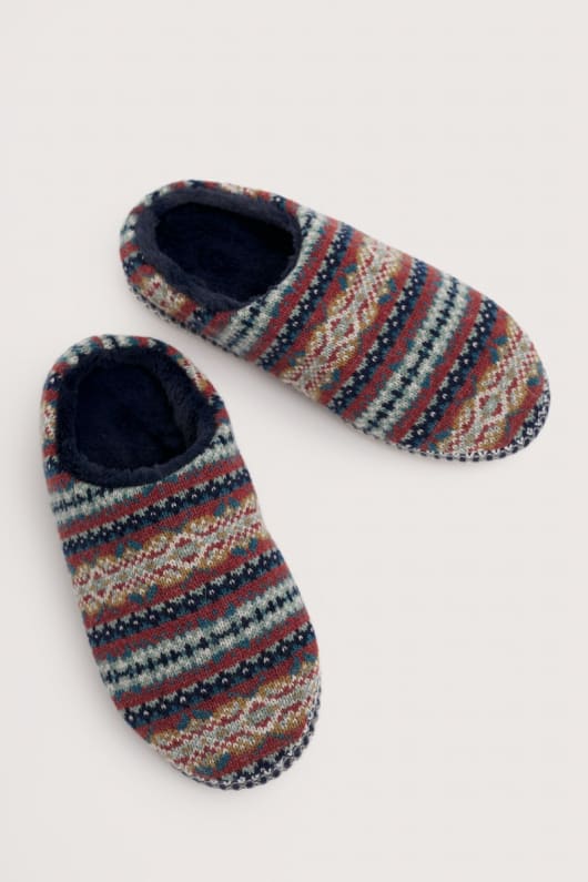 la nuit de la forêt des hommes fair isle en tricot pantoufle