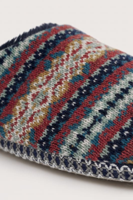 la nuit de la forêt des hommes fair isle en tricot pantoufle