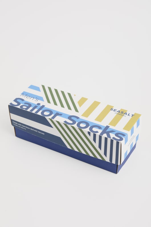 boîte-cadeau de 7 hommes rayé marin chaussettes