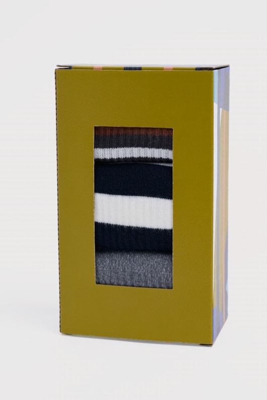 boîte-cadeau de 3 pour hommes semelle crew chaussettes en coton organique