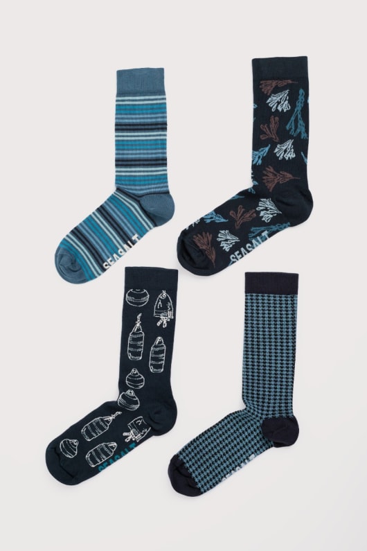 boîte-cadeau de 4 hommes bleu arty chaussettes