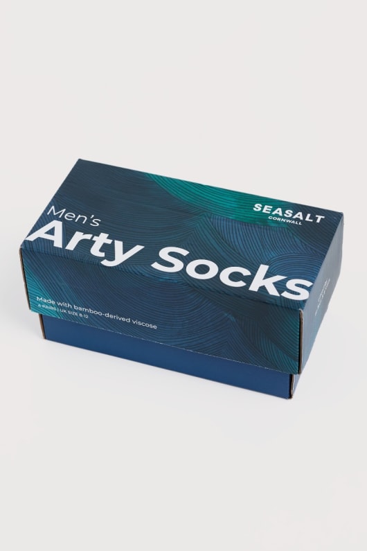 boîte-cadeau de 4 hommes bleu arty chaussettes