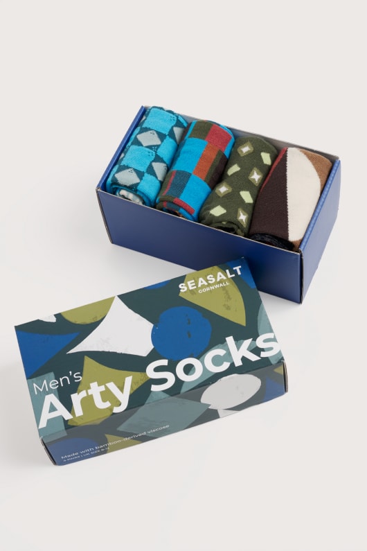 boîte-cadeau de 4 hommes géométrique arty chaussettes