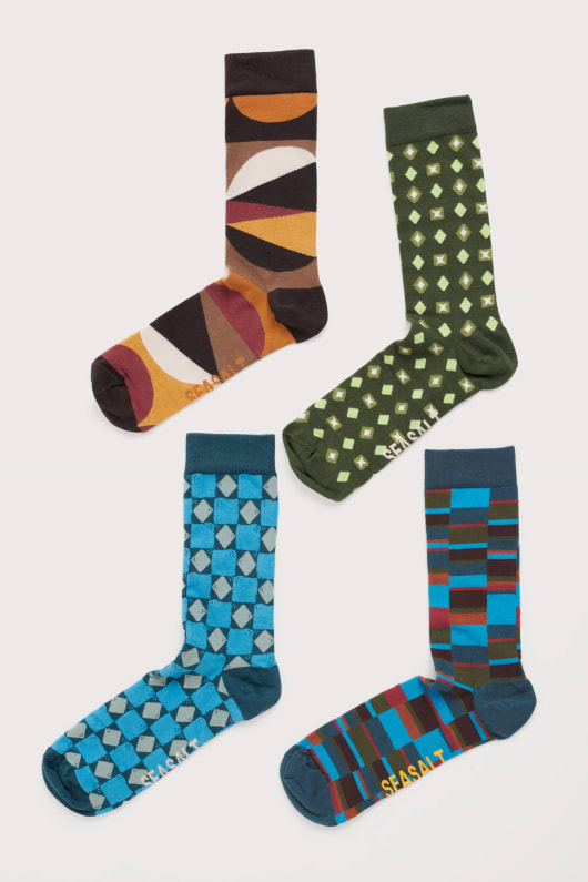 boîte-cadeau de 4 hommes géométrique arty chaussettes
