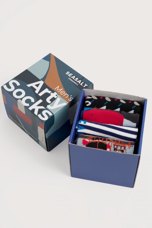 boîte-cadeau de 4 hommes du bateau marin chaussettes