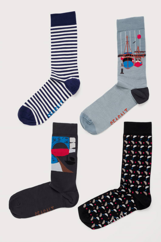 boîte-cadeau de 4 hommes du bateau marin chaussettes