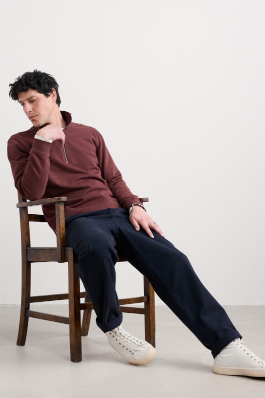 les hommes du bois de la mousse trimestre zip sweatshirt