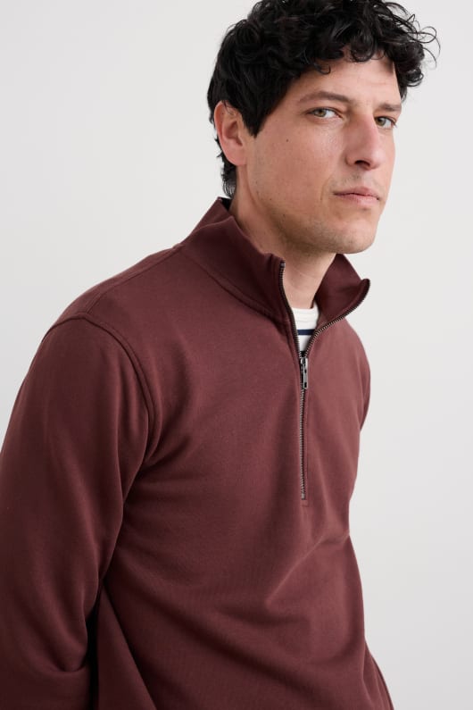 les hommes du bois de la mousse trimestre zip sweatshirt