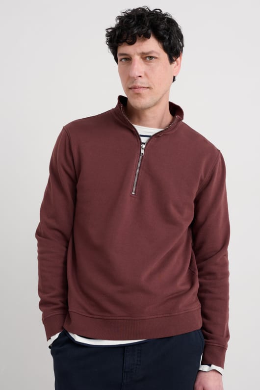 les hommes du bois de la mousse trimestre zip sweatshirt