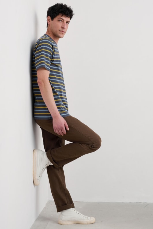 hommes sept mers marin tee gots-coton biologique certifié