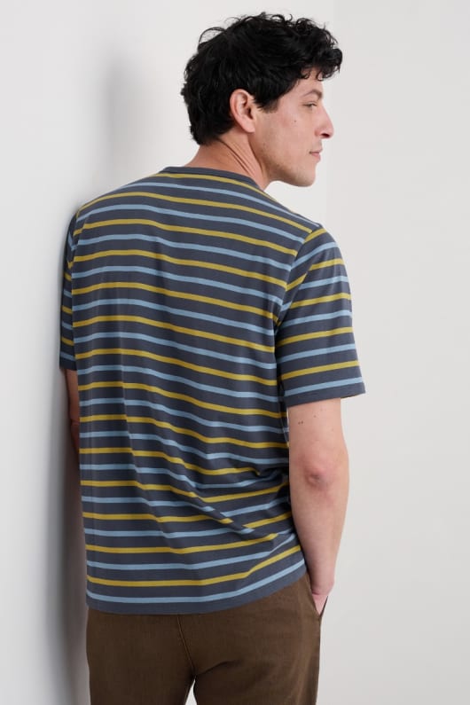 hommes sept mers marin tee gots-coton biologique certifié
