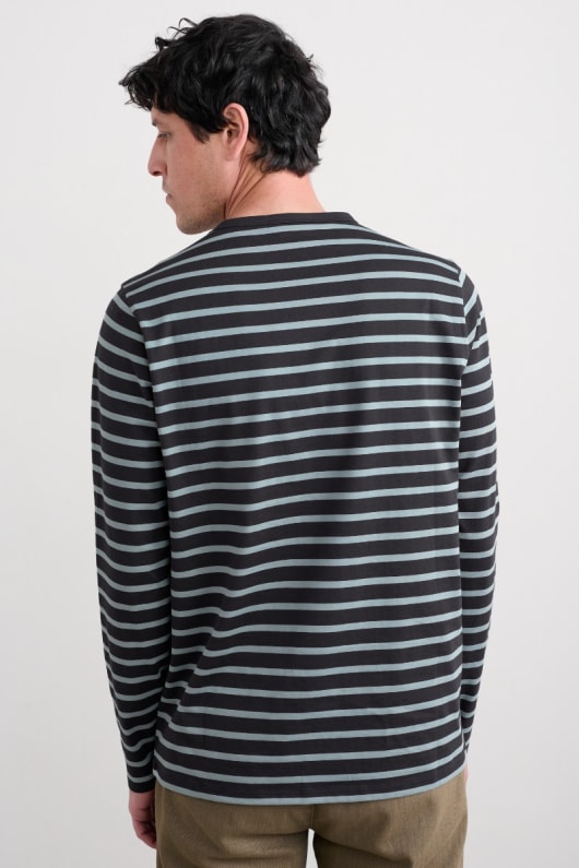 les hommes du cou de lÉquipage marin shirt en gots-coton biologique certifié