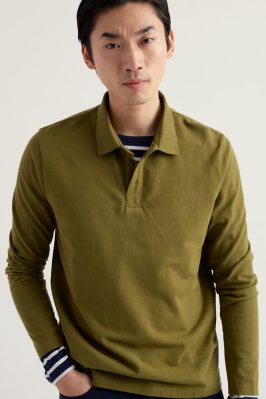 des hommes balefire long sleeve polo