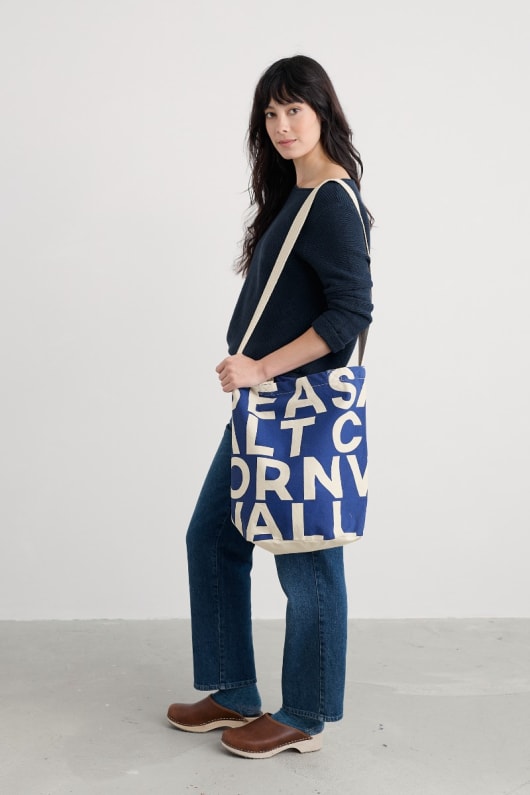 toile lettres logo sac fourre-tout