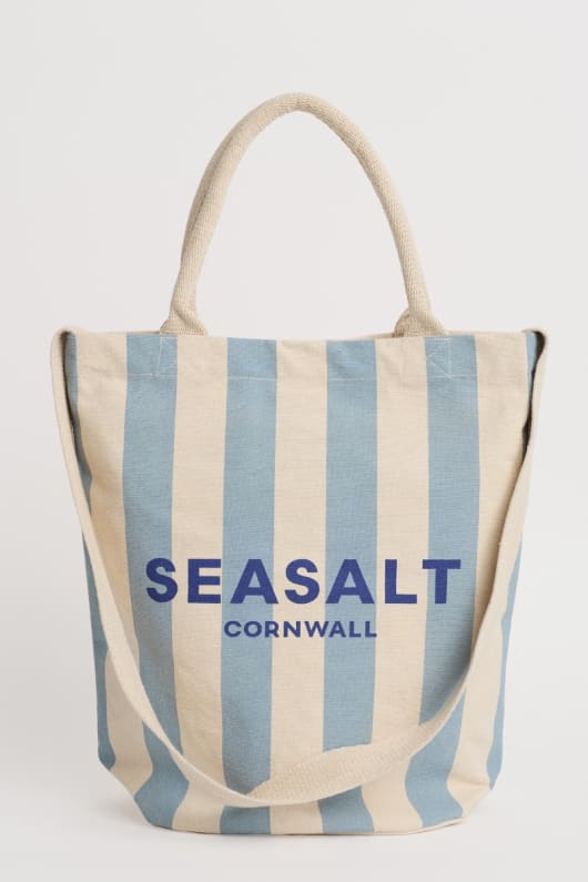 toile rayures logo sac fourre-tout