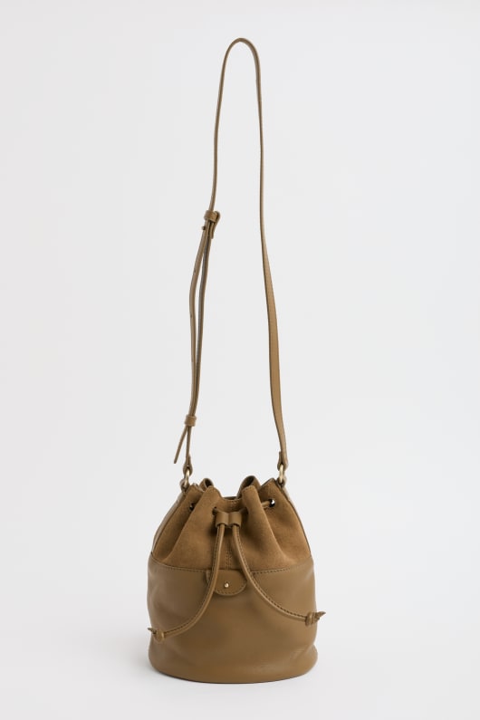 mor marée en daim et cuir sac seau