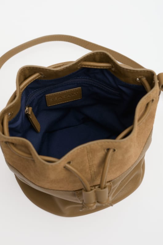 mor marée en daim et cuir sac seau