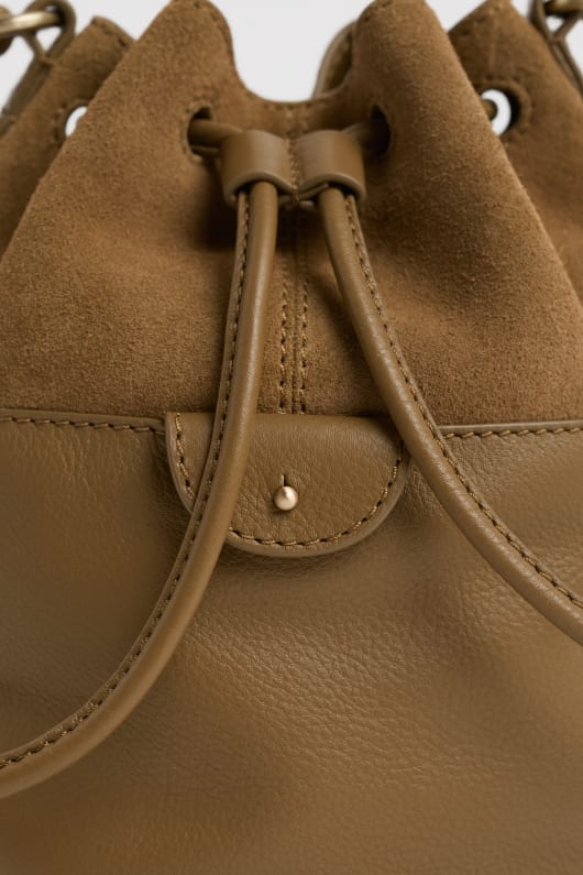 mor marée en daim et cuir sac seau