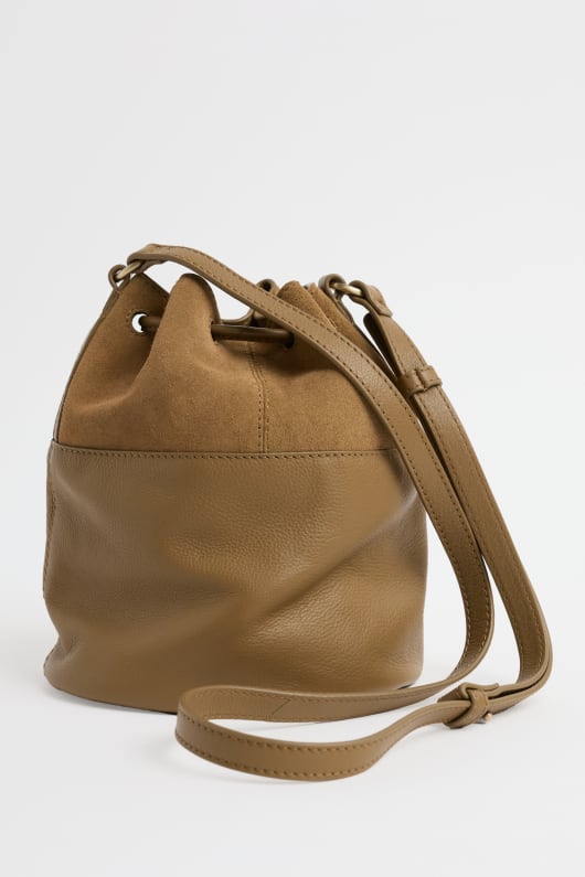 mor marée en daim et cuir sac seau