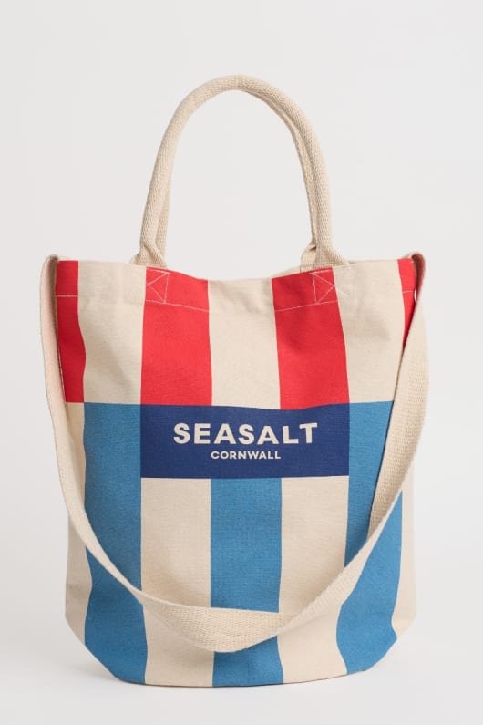 toile split stripe sac fourre-tout