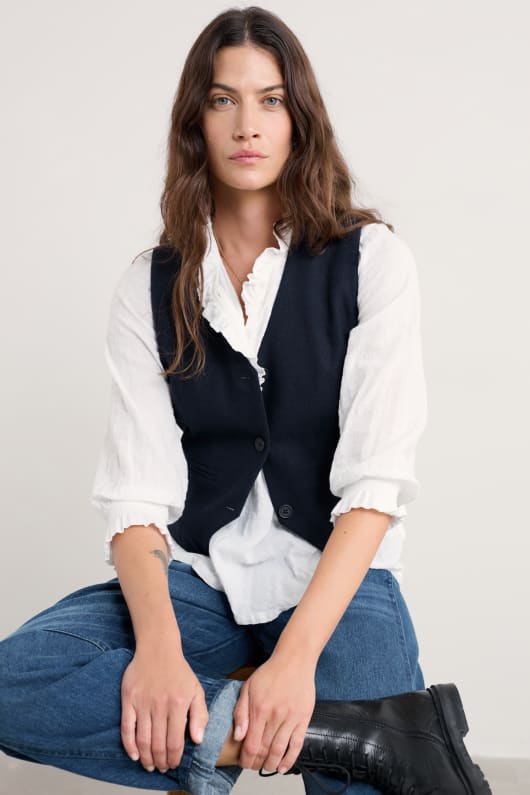 lowena v-cou de mélange de la laine gilet