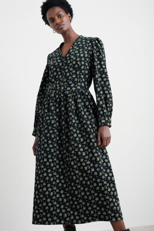 rose cottage imprimé cordon midi robe