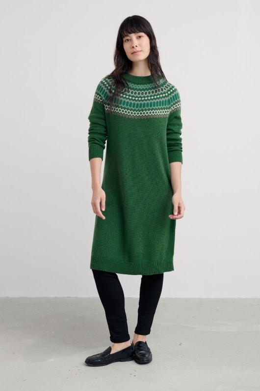 oiseau anneau de robe en tricot fair isle